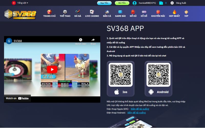 Tải ứng dụng SV368 ngay hôm nay để có trải nghiệm mượt mà nhất